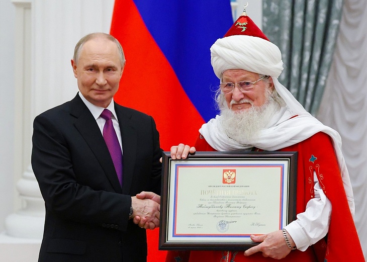Шейх-уль-Ислам, Верховный муфтий, Председатель ЦДУМ России Талгат Сафа Таджуддин удостоен Почетной грамоты Президента Российской Федерации